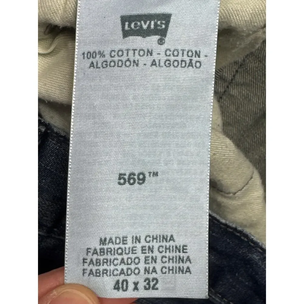 Levi's 569 Men's Loose Straight Leg Blue Jeans - Size 40x32 (40x30)‎